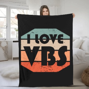 Discover I Love VBS Summer Camp Vacation Bible School Crew Fleece Blankets