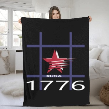 Discover 1776 USA STAR HASHTAG Fleece Blankets