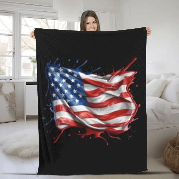 Discover American Flag Fleece Blankets