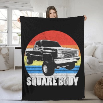 Discover Lifted Square Body Truck Squarebody Fleece Blankets
