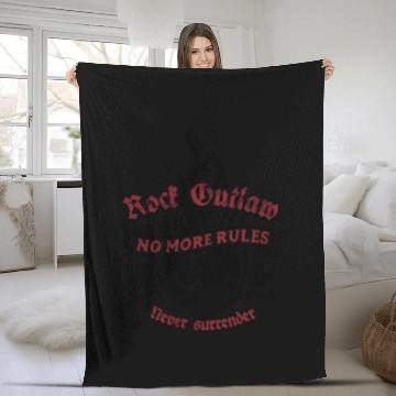 Discover Rock Outlaw - No More Rules - Never surrender Fleece Blankets