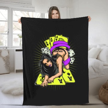 Discover Sexy Girl Game Card Fleece Blankets