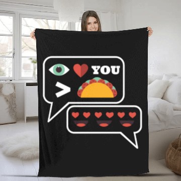 Discover I love you more than tacos Fleece Blankets
