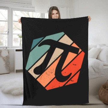 Discover Funny Retro Vintage Math Teacher Pi Day Fleece Blankets
