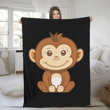 Discover Sweet baby Monkey Fleece Blankets