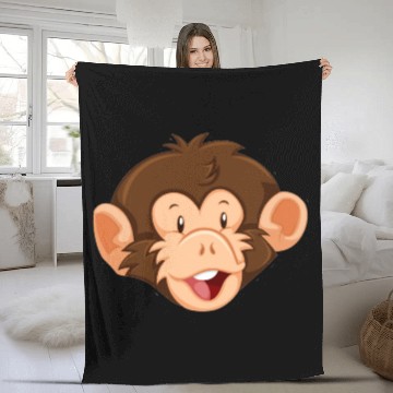 Discover Monkey face Fleece Blankets