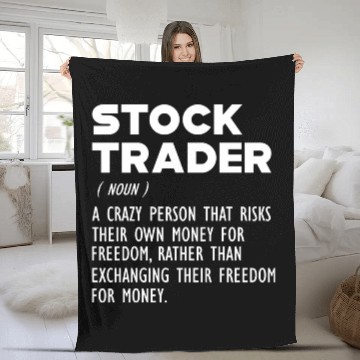 Discover Stock Trader funny definition Fleece Blankets