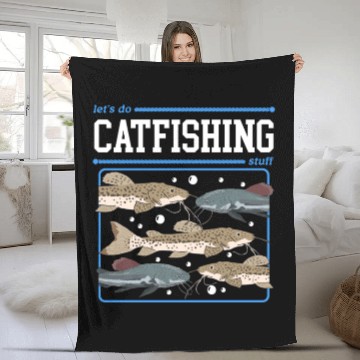 Discover Catfishing Stuff Catfish Fishing Angler Fleece Blankets