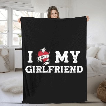 Discover I Love My Girlfriend I Heart My Girlfriend Fleece Blankets