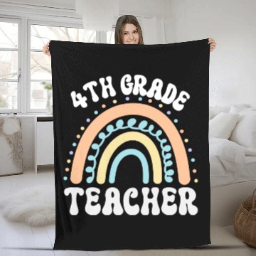 Discover 4th grade teacher, back to school Fleece Blankets