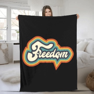 Discover Freedom Typography Fleece Blankets