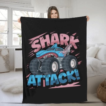 Discover Monster Truck Shark Attack Week 2023 Fleece Blankets