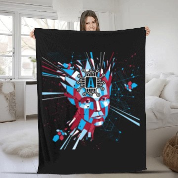 Discover AI Artificial Intelligence Robot AI Robotics Fleece Blankets