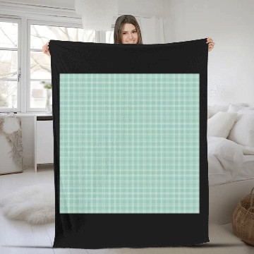 Discover Retro Checkered Pattern Teal Fleece Blankets