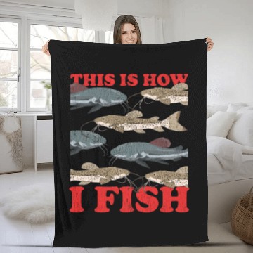 Discover Catfishing How I Fish Catfish Fishing Fleece Blankets