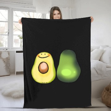 Discover Cute Green Avocado Fleece Blankets