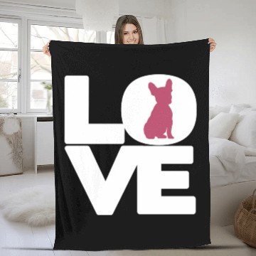 Discover French Bulldog Mom Lover Funny Cute Frenchie Fleece Blankets