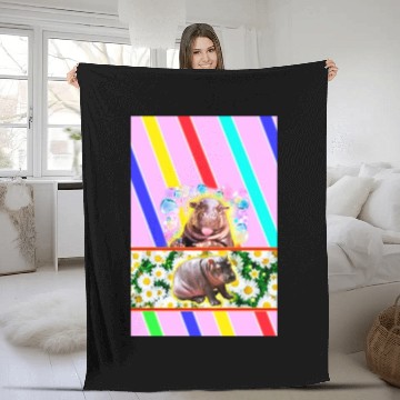 Discover WILD NATURE. HIPPO design collection Fleece Blankets