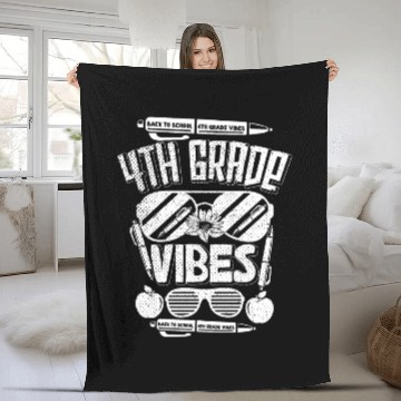 Discover 4th Grade Vibes Only Back to School Fleece Blankets