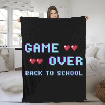 Discover game over back to school Fleece Blankets