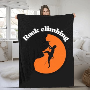 Discover Rock climbing design Fleece Blankets