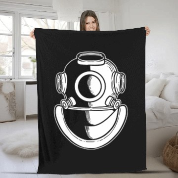 Discover Diving Helmet Lifeguard or Diver Gift Fleece Blankets