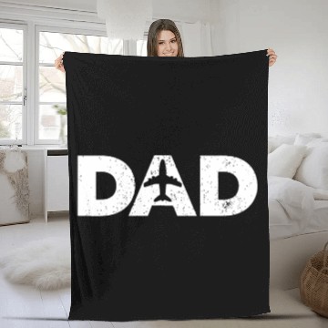 Discover Pilot Dad Father's Day Gift for Airplane and Aviat Fleece Blankets