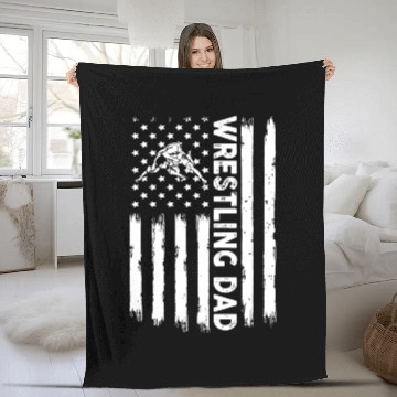 Discover Mens Distressed USA American Flag Wrestling Dad Fleece Blankets