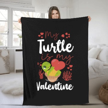 Discover Sea Turtle Tortoise Valentines Day Fleece Blankets
