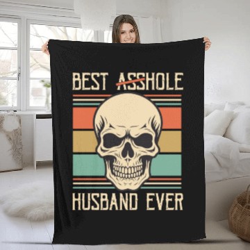 Discover Vintage Best Asshole Husband, Husband png, bride Fleece Blankets