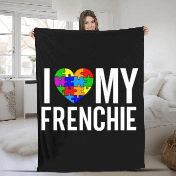 Discover I Love My Frenchie Fleece Blankets