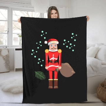 Discover Santa Nutcracker Christmas Fleece Blankets
