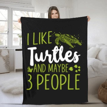 Discover Sea Turtle Tortoise I Like Turtles Fleece Blankets