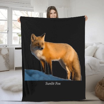 Discover Sunlit Fox Wildlife Nature Fleece Blankets