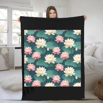 Discover Serenity Blooms: Timeless Lotus Pattern Fleece Blankets