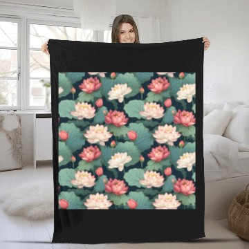 Discover Serenity Blooms: Timeless Lotus Pattern Fleece Blankets