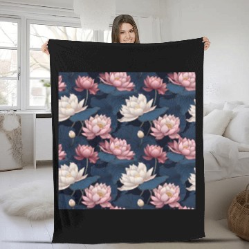 Discover Serenity Blooms: Timeless Lotus Pattern Fleece Blankets