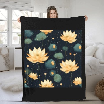 Discover Serenity Blooms: Timeless Lotus Pattern Fleece Blankets
