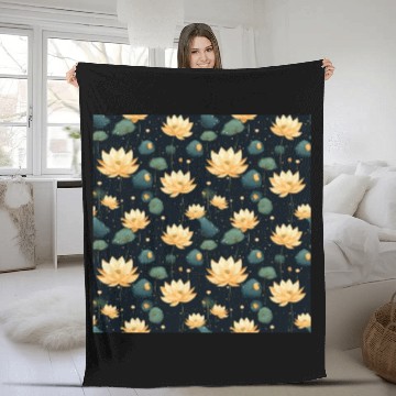 Discover Serenity Blooms: Timeless Lotus Pattern Fleece Blankets