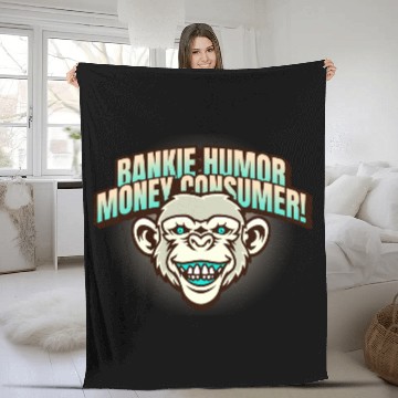 Discover Bankie Humor Money Consumer Fleece Blankets
