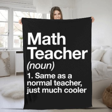 Discover Math Teacher Definition Funny Back To School Fleece Blankets