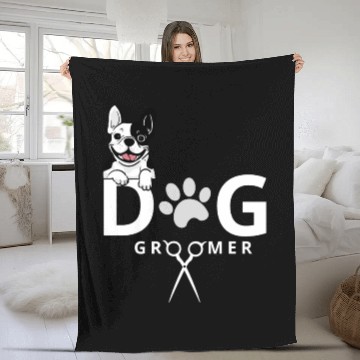 Discover Dog Groomer Fleece Blankets Dog Grooming Outfit