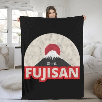 Discover Japan Tokyo Mount Fuji Fujisan Fleece Blankets