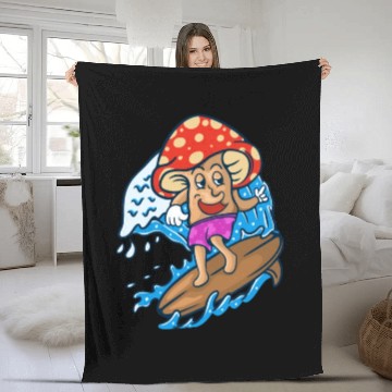 Discover MUSHROOM SURF Fleece Blankets