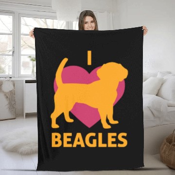 Discover I Heart Beagles Love Beagle Pet Lover Animal Fleece Blankets