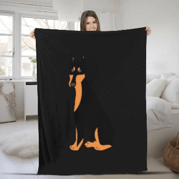 Discover Doberman dog Fleece Blankets