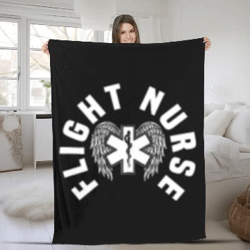 Discover Flight Nurse Logo Air Medical Transport Fleece Blankets