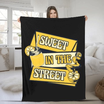 Discover Sweet In The Street Lemon Juice Business Lemonade Fleece Blankets
