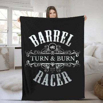Discover Barrel Racer Turn Burn Lean Into It Rodeo Racing Fleece Blankets