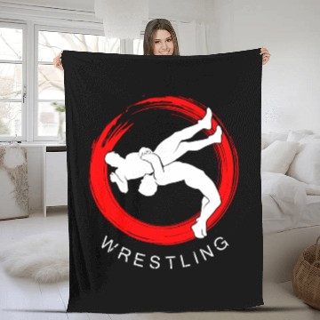 Discover WRESTLING GRAPPLING SLAM BADGE Fleece Blankets